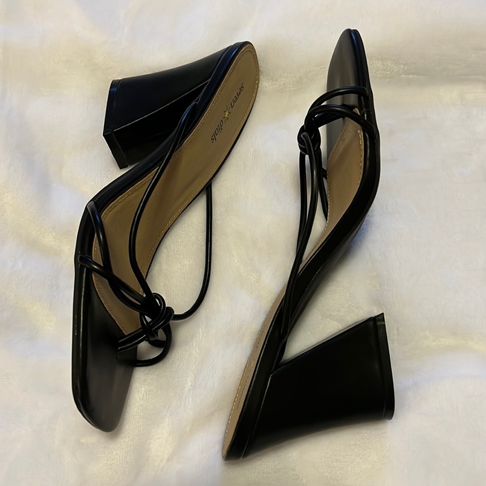 Black block heels